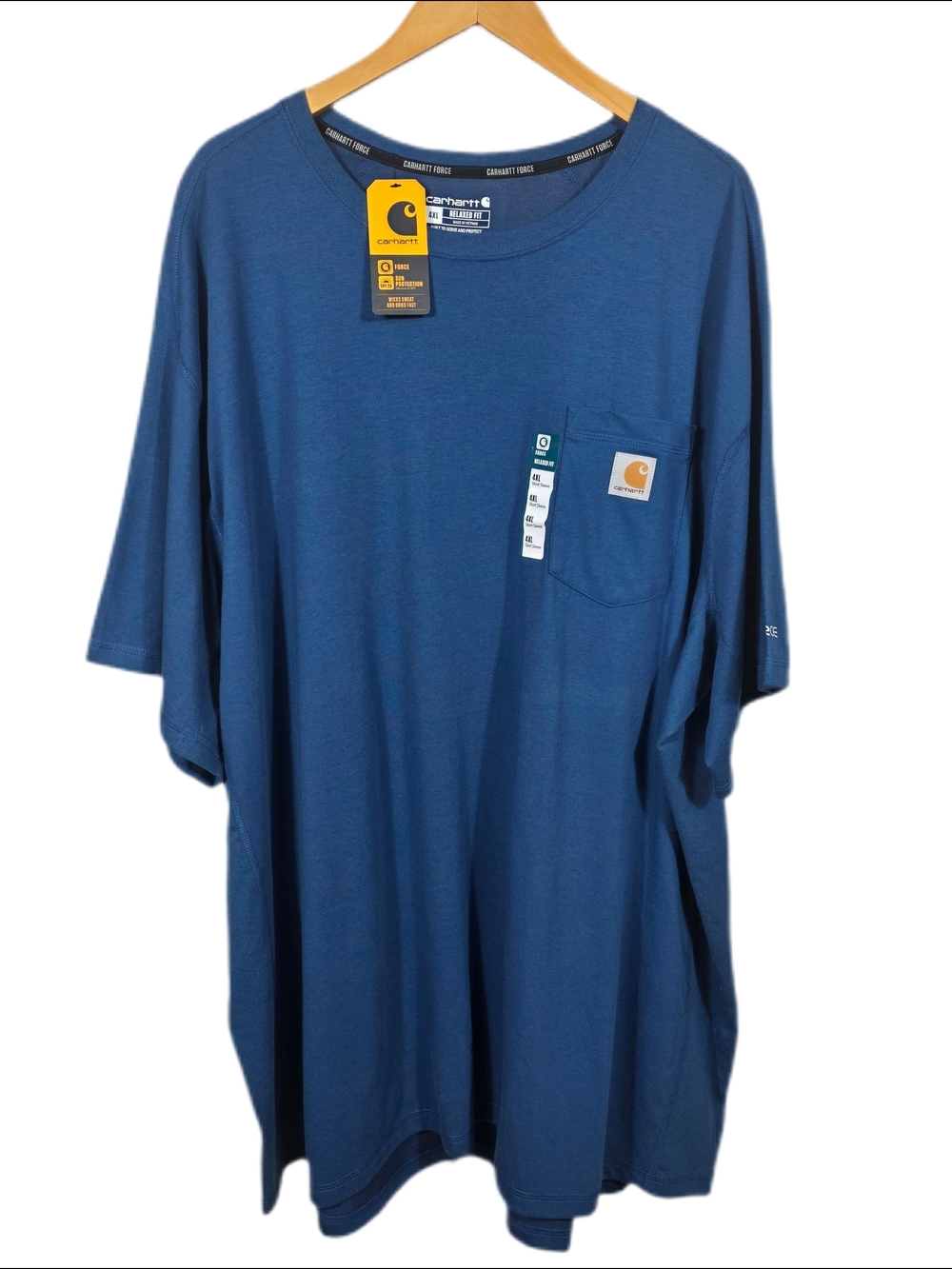🆕️Carhartt Force Men's Relaxed Fit Pocket T-Shirt in Blue 4XL